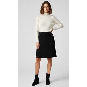 J.Crew  Cashmere Wool Blend Pencil Skirt Sz 10 Black Old Money Preppy